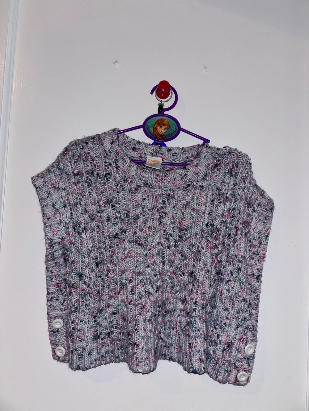 Gymboree- Knit Button-Side Grey Flecked kids Sweater Vest